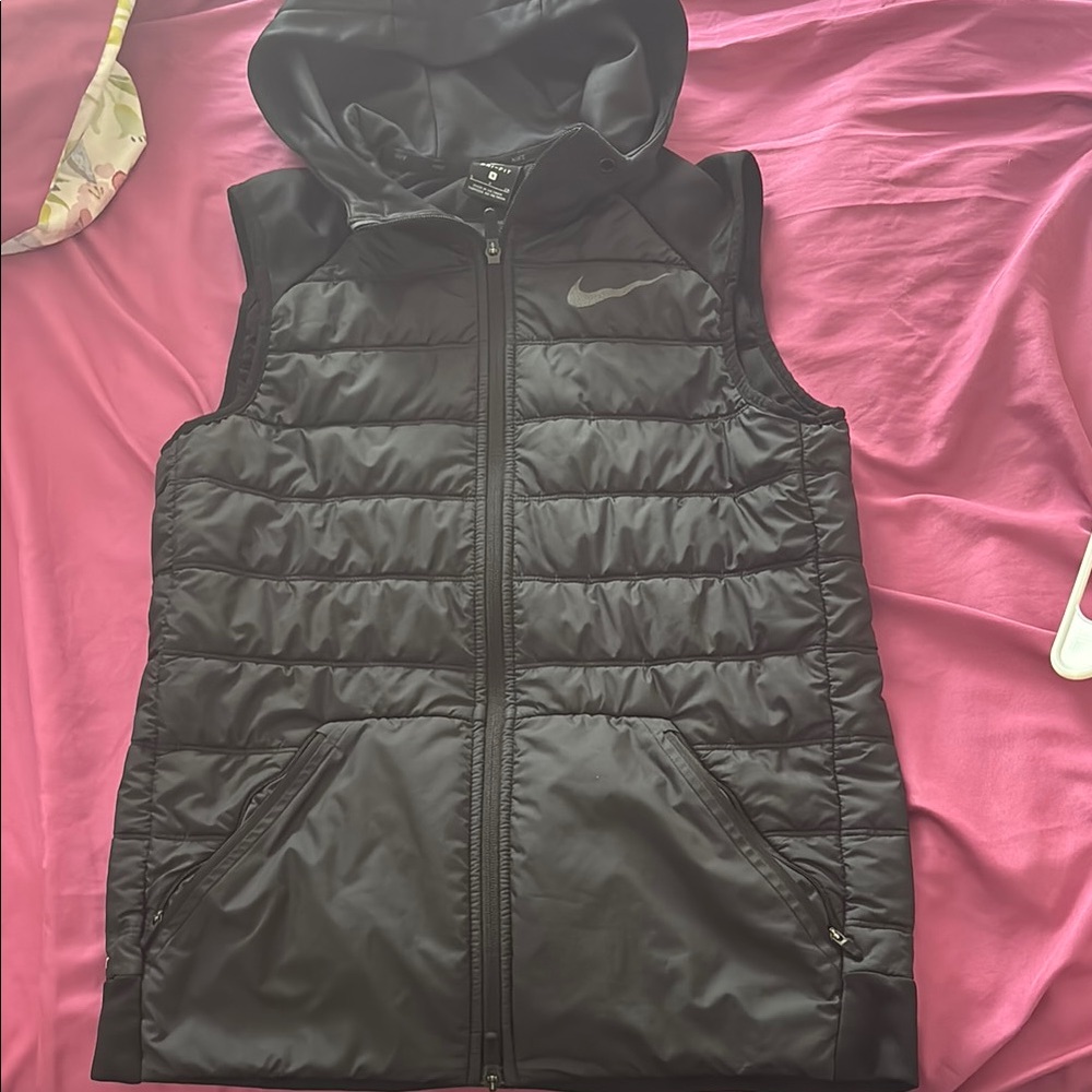 Nike Black Hooded Puffer Vest
